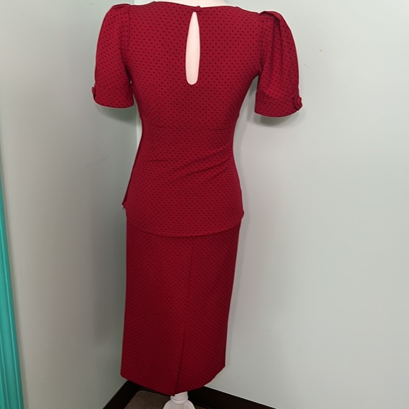 Stop staring 2 piece vintage retro pinup polka dot skirt and blouse - Picture 9 of 11